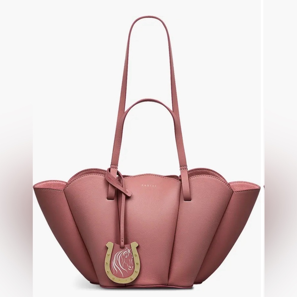 RADLEY LONDON LEATHER KENTUCKY DERBY Ss25 SMALL MAGNETIC DISC GRAB TOTE - NWT